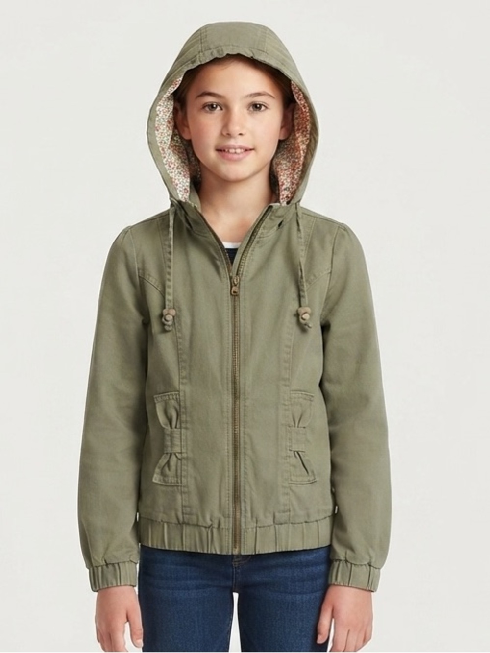 Tulle Girl’s Army Green Jacket